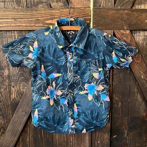 Billabong tropical button shirt boys Sz-6L